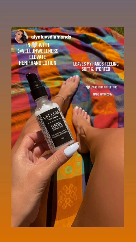 "Elevate Hand Lotion leaves my hands feeling soft and hydrated. I like using it on my feet, too!" - Alyn M.